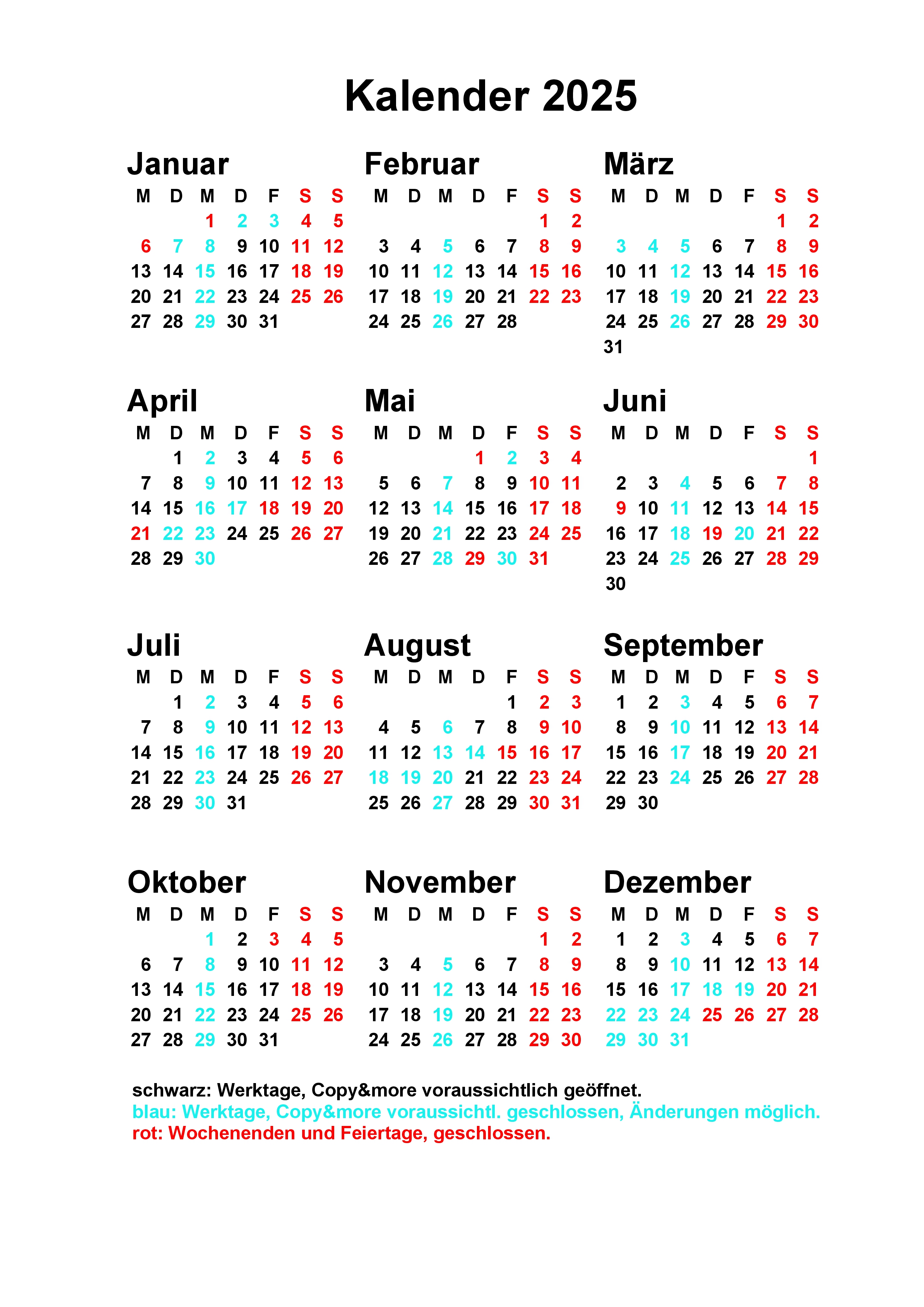 Kalender 2025